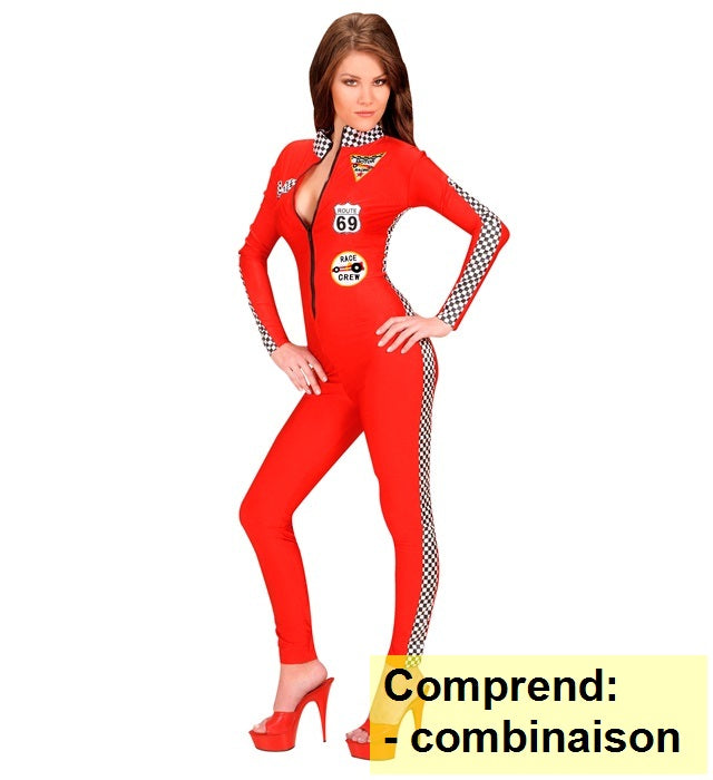 Location Déguisement Combinaison Pilotes De Course Femme / Location Costume Pilote Formule 1 Adulte / Location Costume Racer BABE / La Maison Du Déguisement