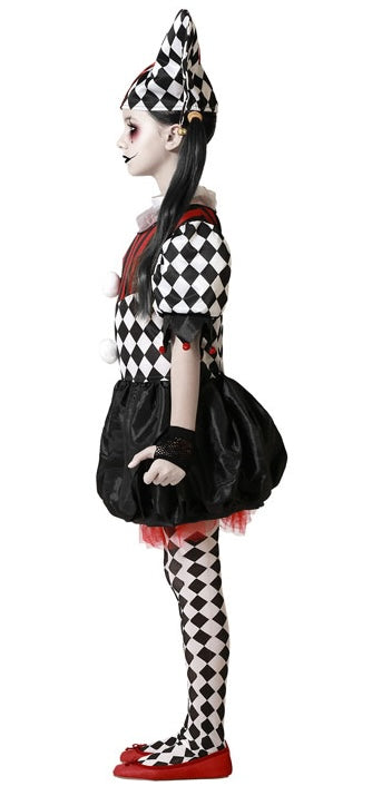 Déguisement Arlequine Ensanglantée Halloween Fille / Costume Arlequine Horror Enfant / La Maison Du Déguisement