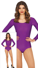 Body Manches Longues Violet / Maillot Lila Manches Longues / La Maison Du Déguisement