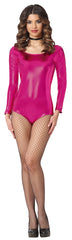 Body Manches Longues Métal Rose Fuchsia / Maillot Rose Métal Manches Longues / La Maison Du Déguisement