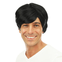 Perruque Courte Raide Noir / Perruque Nick Noir / La Maison du Déguisement