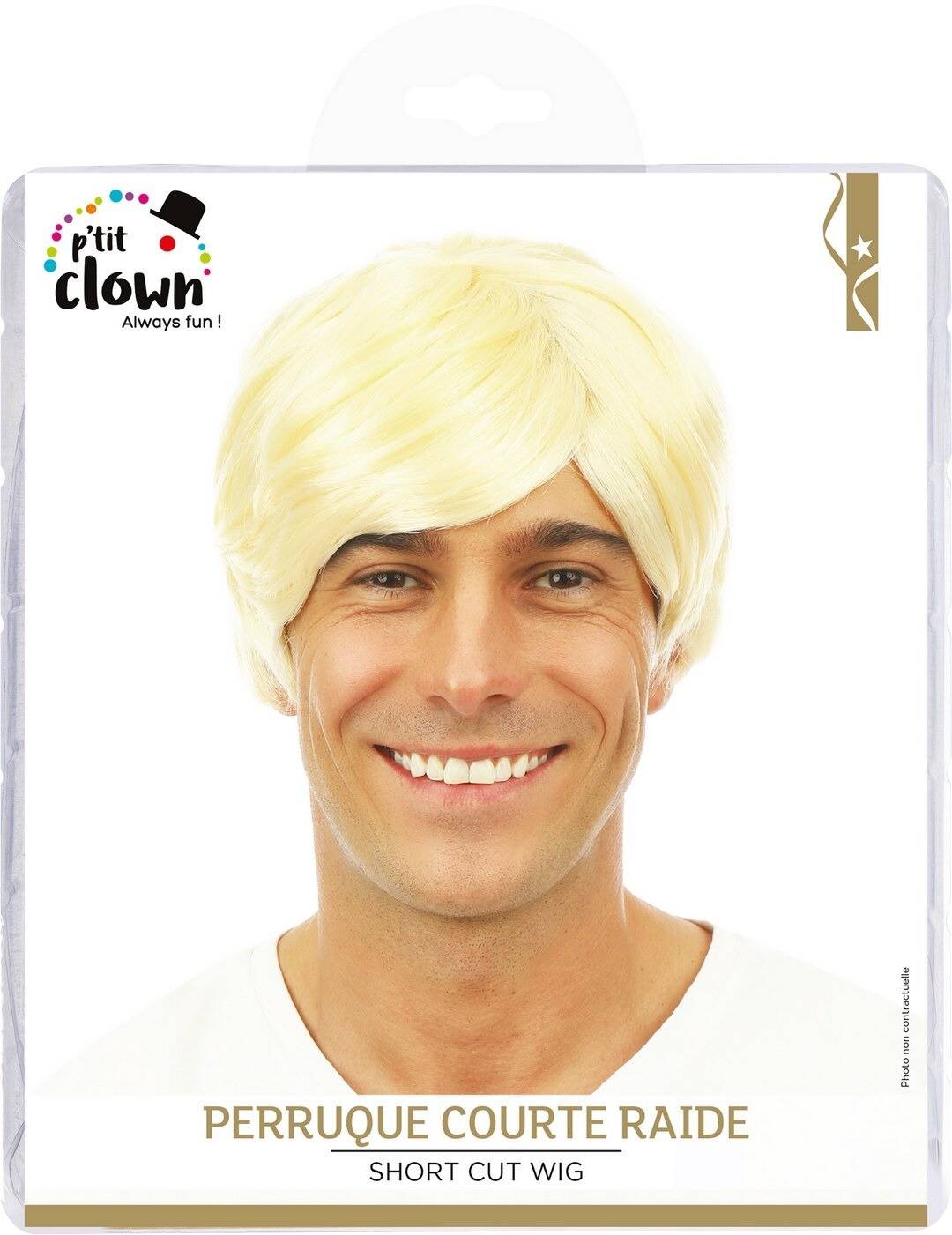 Perruque Courte Raide Blond / Perruque Nick Blond / La Maison du Déguisement