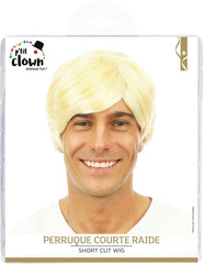 Perruque Courte Raide Blond / Perruque Nick Blond / La Maison du Déguisement
