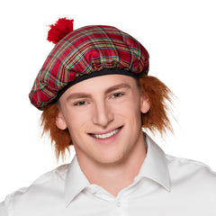 Béret écossais avec cheveux / Coiffe Ecossaise / Chapeau Ecossaise / La Maison du Déguisement