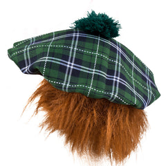 Béret écossais avec Cheveux / Coiffe Ecossaise / Chapeau Ecossaise / Béret Mr Tartan Vert Avec Cheveux / La Maison du Déguisement
