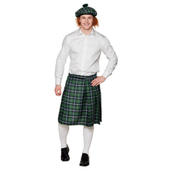 Béret écossais avec Cheveux / Coiffe Ecossaise / Chapeau Ecossaise / Béret Mr Tartan Vert Avec Cheveux / La Maison du Déguisement
