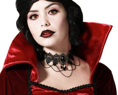 Collier Gothique Avec Pierre Noir / Ras Du Cou Halloween / La Maison Du Déguisement