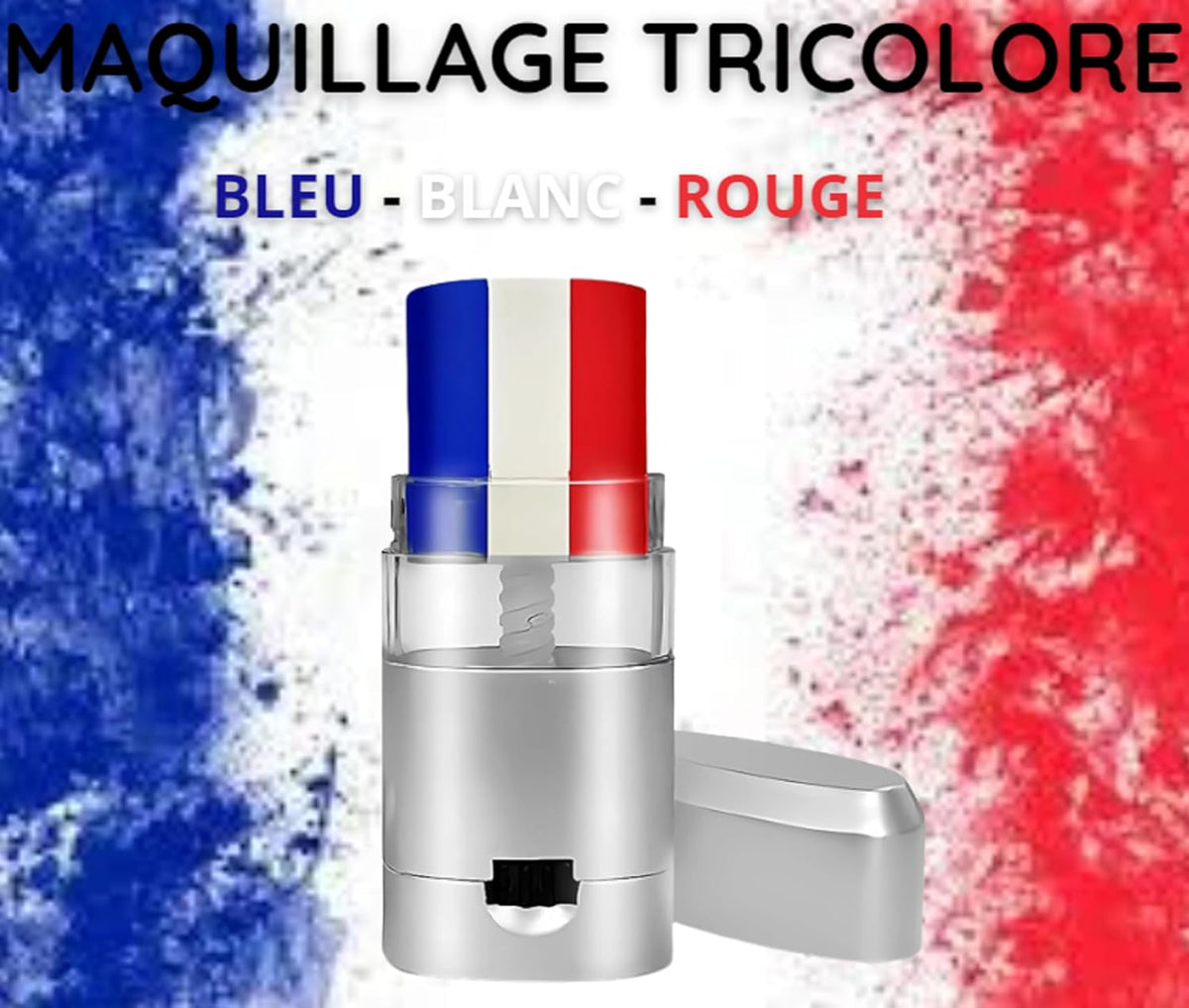 Maquillage Stick France, Bleu Blanc Rouge / Lunettes Tricolore / Stick maquillage Bleu, Blanc, Rouge / La Maison Du Déguisement