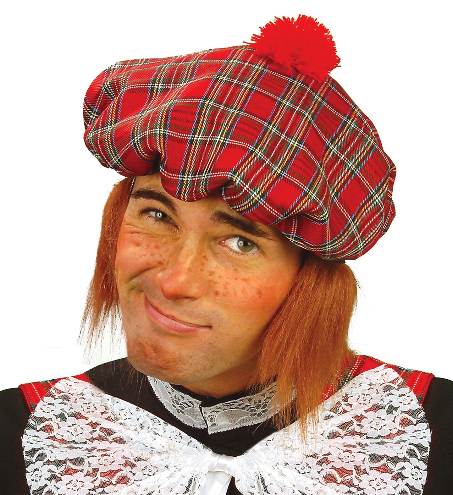 Béret écossais avec cheveux / Coiffe Ecossaise / Chapeau Ecossaise / La Maison du Déguisement