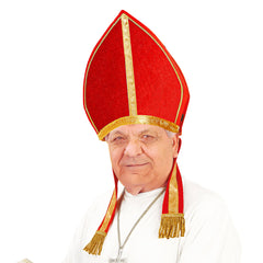 Chapeau Mitre Rouge / Mitre de Cardinal / Coiffe Saint Nicolas / La Maison Du Déguisement