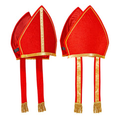 Chapeau Mitre Rouge / Mitre de Cardinal / Coiffe Saint Nicolas / La Maison Du Déguisement
