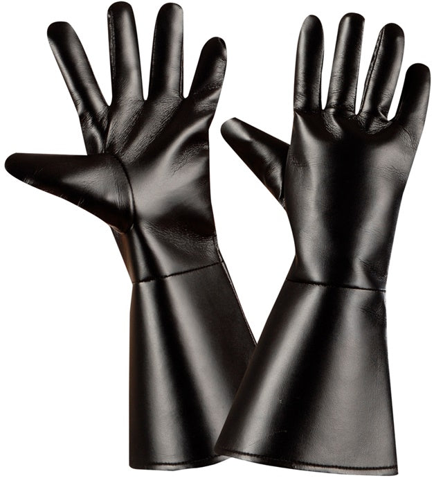 Gants Simili Cuir Noir / La Maison Du Déguisement
