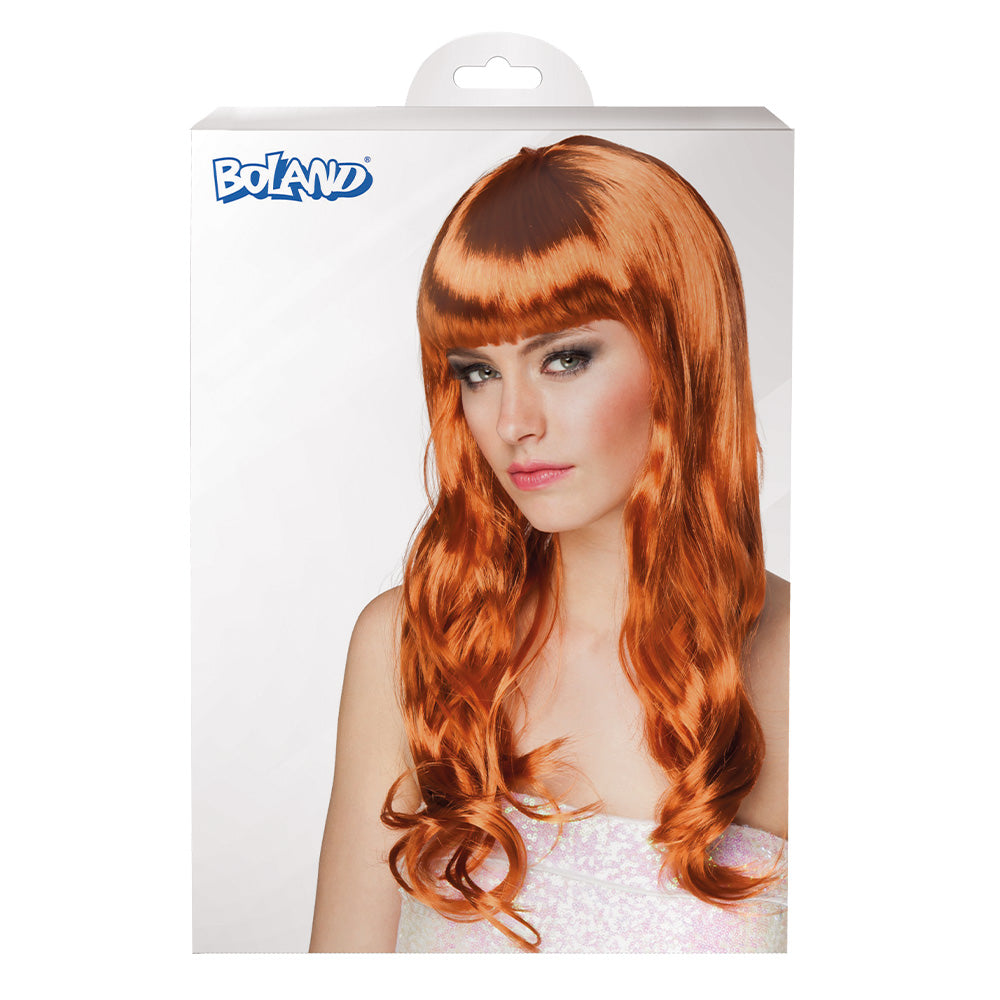 Perruque Beautiful Rousse / Perruque Chique Cuivrée / Perruque Fashion rousse avec frange / La Maison du Déguisement
