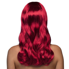 Perruque Chique Rouge Rubis / Perruque Femme Rouge Rubis avec frange / La Maison du Déguisement