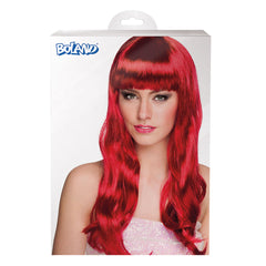 Perruque Chique Rouge Rubis / Perruque Femme Rouge Rubis avec frange / La Maison du Déguisement