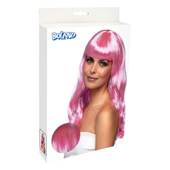 Perruque Chique Rose Clair avec Frange / Perruque Femme Rose Clair avec Frange / La Maison Du Déguisement