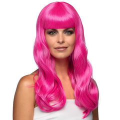 Perruque Chique Rose Glacé / Perruque Femme Rose Glacé avec frange / La Maison du Déguisement