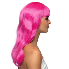 Perruque Chique Rose Glacé / Perruque Femme Rose Glacé avec frange / La Maison du Déguisement