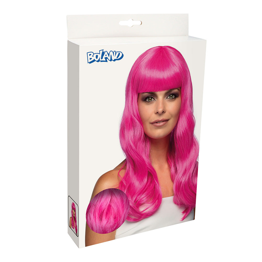 Perruque Chique Rose Glacé / Perruque Femme Rose Glacé avec frange / La Maison du Déguisement