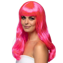Perruque Chique Rose / Perruque Fashion Rose avec frange / La Maison du Déguisement