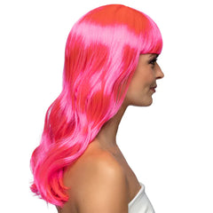 Perruque Chique Rose / Perruque Fashion Rose avec frange / La Maison du Déguisement