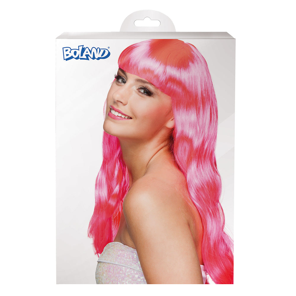 Perruque Chique Rose / Perruque Fashion Rose avec frange / La Maison du Déguisement
