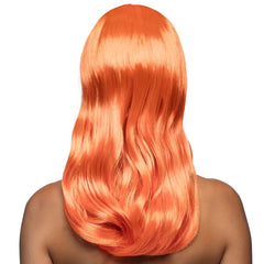 Perruque Chique Orange / Perruque Femme Orange avec frange / La Maison du Déguisement