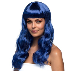 Perruque Chique Bleu / Perruque Femme Bleu avec frange / La Maison du Déguisement