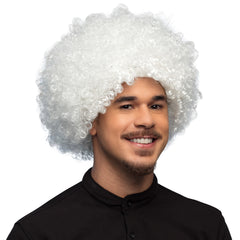 Perruque Afro Jimmy Blanc / Perruque Afro Groove Blanc / La Maison du Déguisement