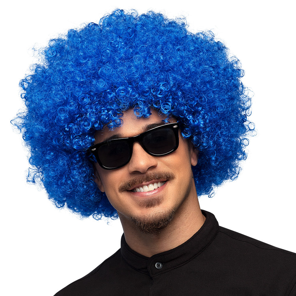 Perruque Afro Jimmy Bleu / Perruque Afro Groove Bleu / La Maison du Déguisement