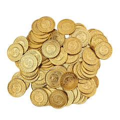 Pièces d’Or pour Trésor Sachet de 100 Pièces Dorées / 100 Pièces Or / Set de "100 PIECES $ D'OR / La Maison Du Déguisement