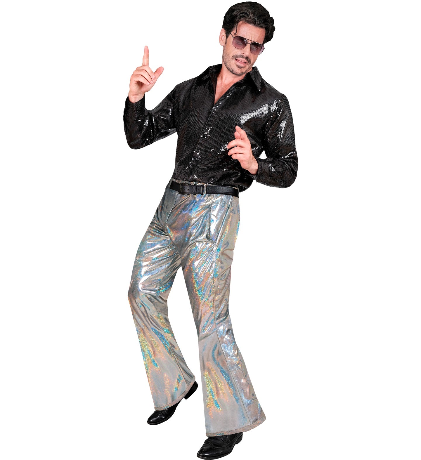 Pantalon Disco Argent Hologramme / Pantalon Lamé Disco Argent / La Maison Du déguisement (Copie)