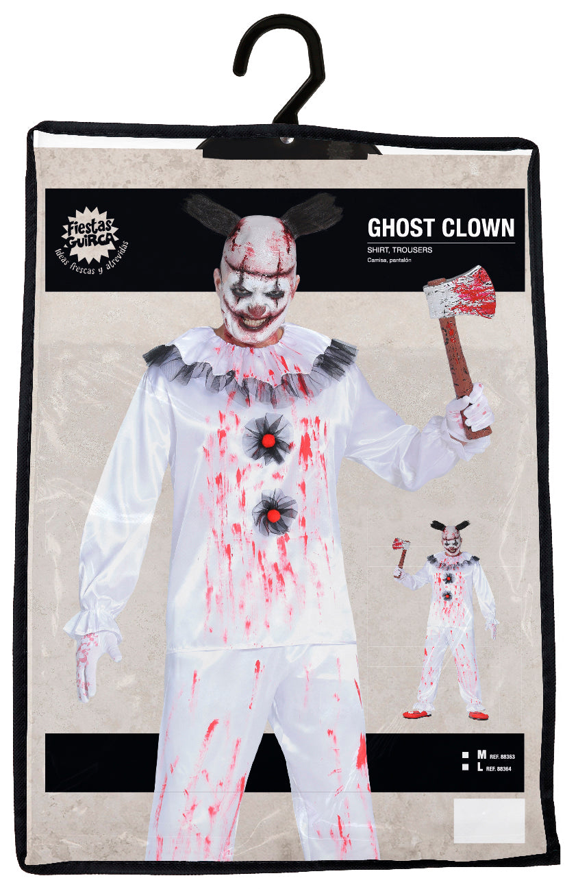 Déguisement Clown Fantôme Homme / Costume Bouffon Assassin Blanc / Costume Clown Blanc Zombie / La Maison Du Déguisement