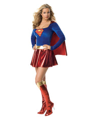 Location Déguisement Supergirl Luxe Adulte / Location Costume Super Héros Supergirl Luxe / La Maison Du Déguisement