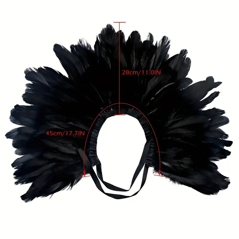 Echarpe en Plumes Noir Luxe / Châles en Plumes Noir élégants et uniques / La Maison Du Déguisement
