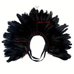 Echarpe en Plumes Noir Luxe / Châles en Plumes Noir élégants et uniques / La Maison Du Déguisement
