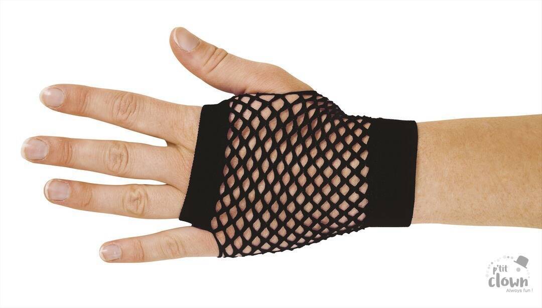 Mitaines En Résille Noir / Gants Résille Noir / Gants En Maille Noir / La Maison Du Déguisement