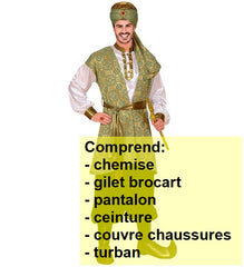 Location Déguisement Prince De La Perse Adulte / Location Costume Maharadja Homme / Location Costume Prince Orient / Location Déguisement Arabes Sultans / La Maison Du Déguisement