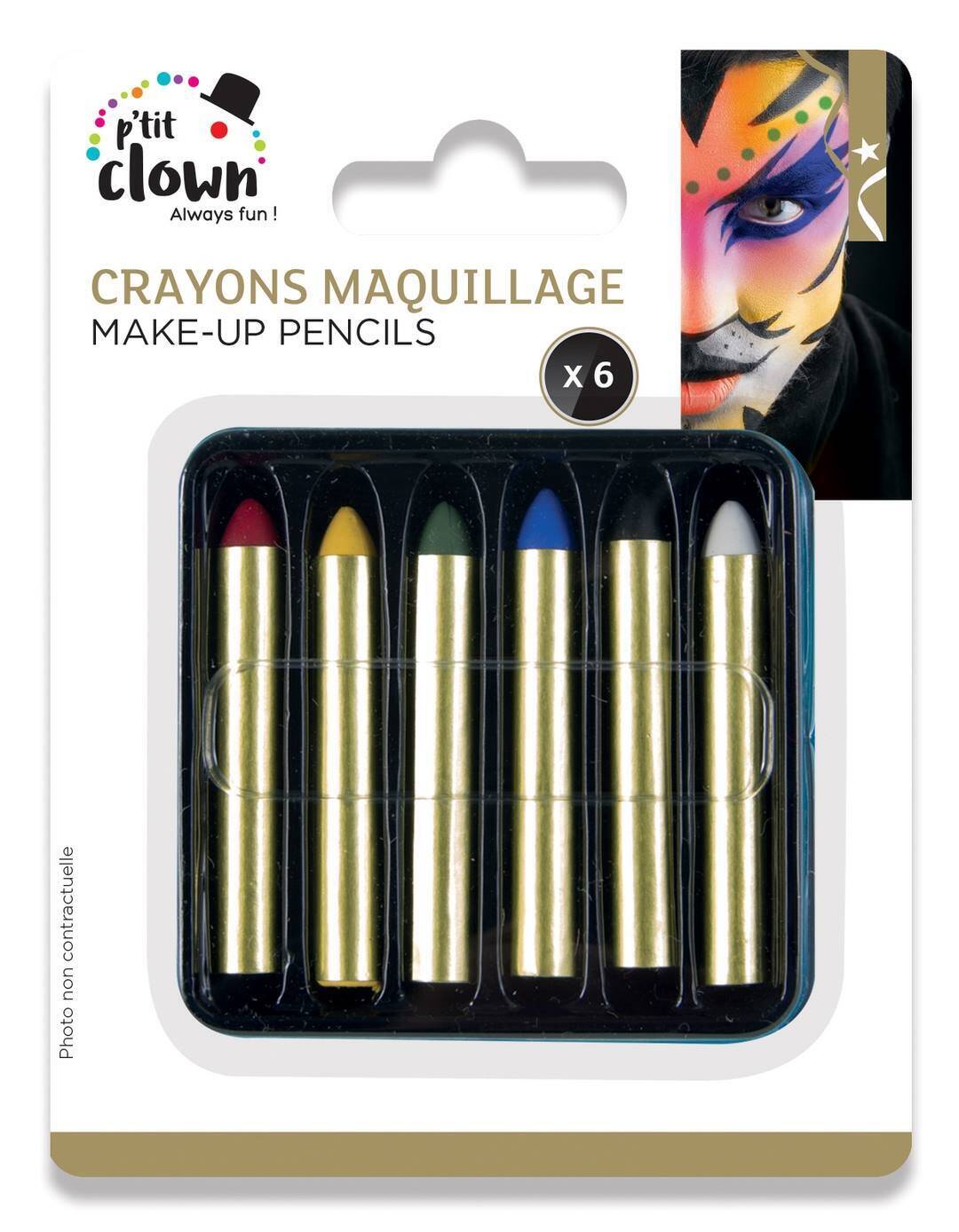Crayons Maquillage Gras Lot De 6 /  6 Crayons Maquillage Gras / La Maison Du déguisement