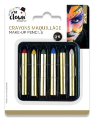 Crayons Maquillage Gras Lot De 6 /  6 Crayons Maquillage Gras / La Maison Du déguisement