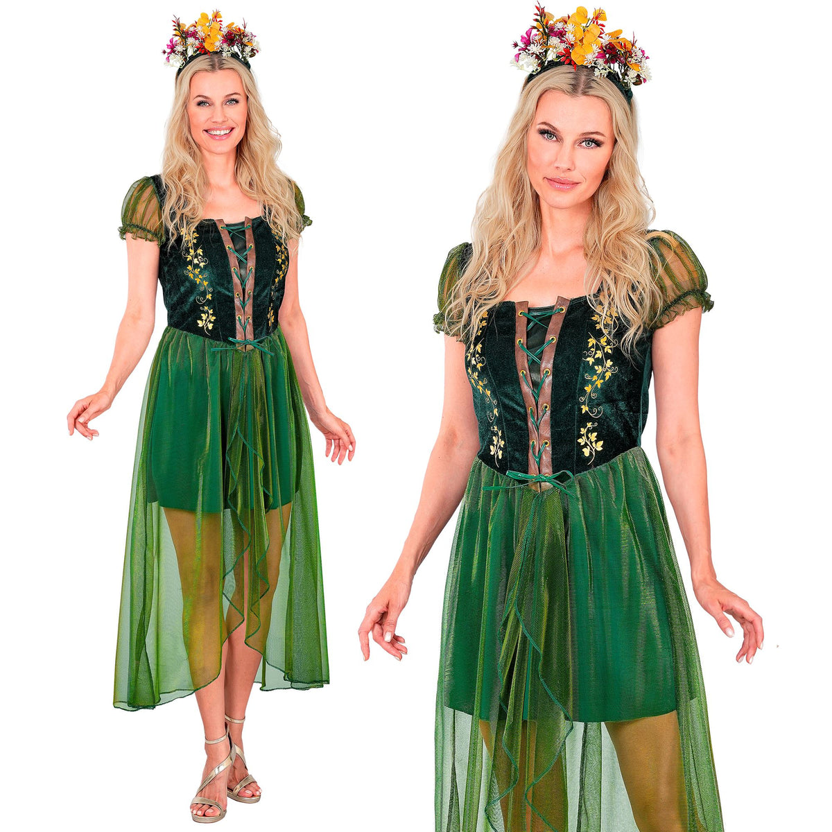 Déguisement Reine De La Forêt Adulte / Costume Belle Reine De La Forêt Vert / La Maison Du Déguisement