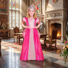 Déguisement Princesse Rose avec Diadème Enfant / Costume Princesse rose avec Diadème Enfant / La Maison Du Déguisement