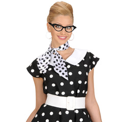 Lunettes Noir Années 50 Rock'n'Roll Avec Strass / Lunettes Sandy, Années 60 Noir / La Maison Du Déguisement