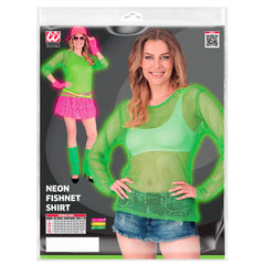 T-shirt Filet Fluo Vert / Top Filet Fluo Années 80 Vert / Chemise Filet 80s Fluo Vert / La Maison Du Déguisement