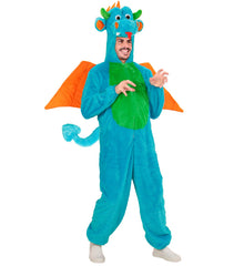 Location Déguisement Dragon Peluche Adulte / Location Costume Dragon Peluche Bleu / La Maison Du Déguisement