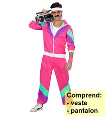Déguisement Tenue Survêtement Disco Années 80s Rose Homme / Costume Tenue Jogging Disco Année 80 Rose Homme / La Maison Du Déguisement