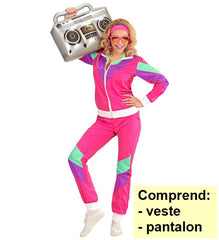 Déguisement Tenue Survêtement Disco Années 80s Rose Femme / Costume Tenue Jogging Disco Année 80 Rose Femme / La Maison Du Déguisement