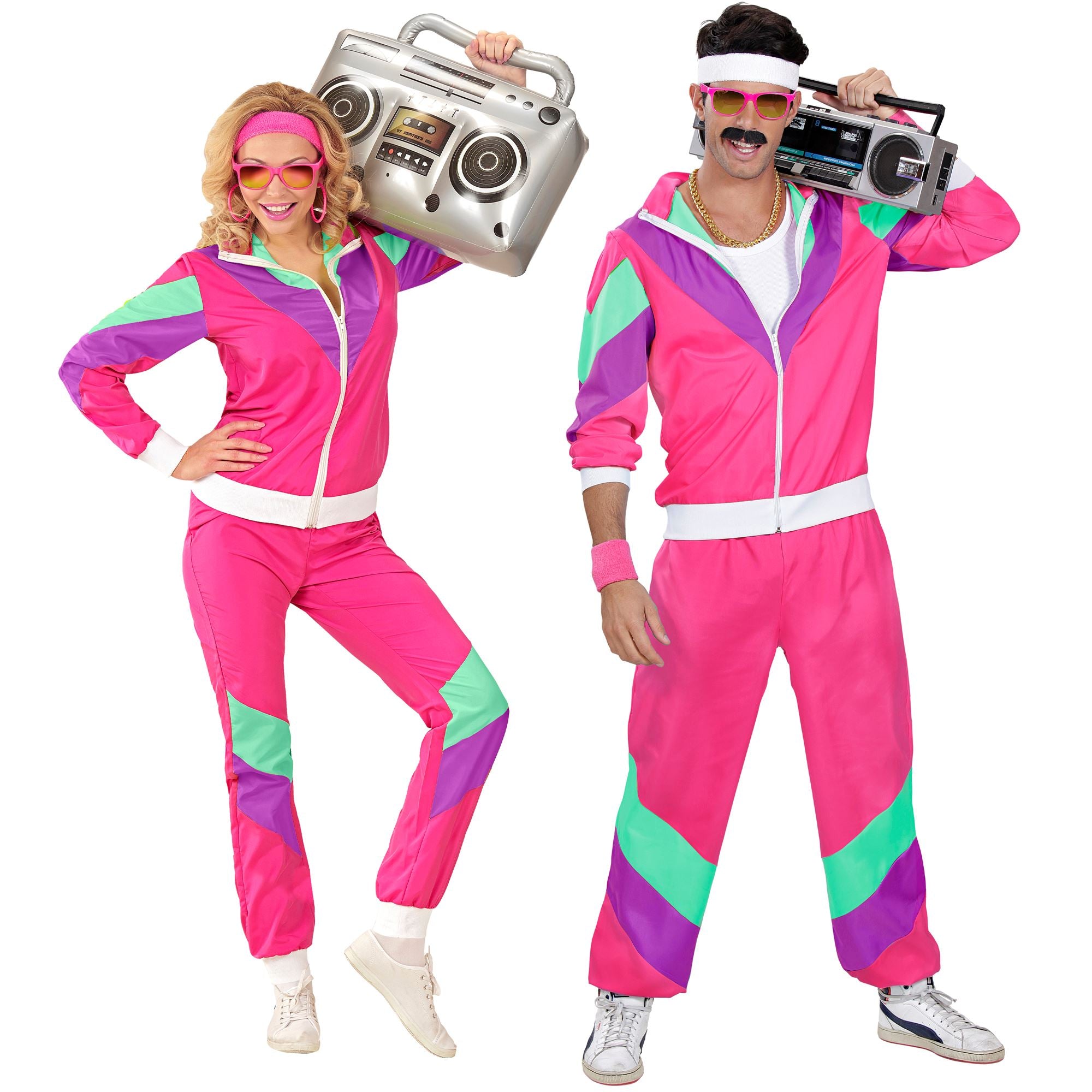 Déguisement Survêtement Années 80s Rose Homme / Costume Jogging année 80 Rose Homme / La Maison Du Déguisement