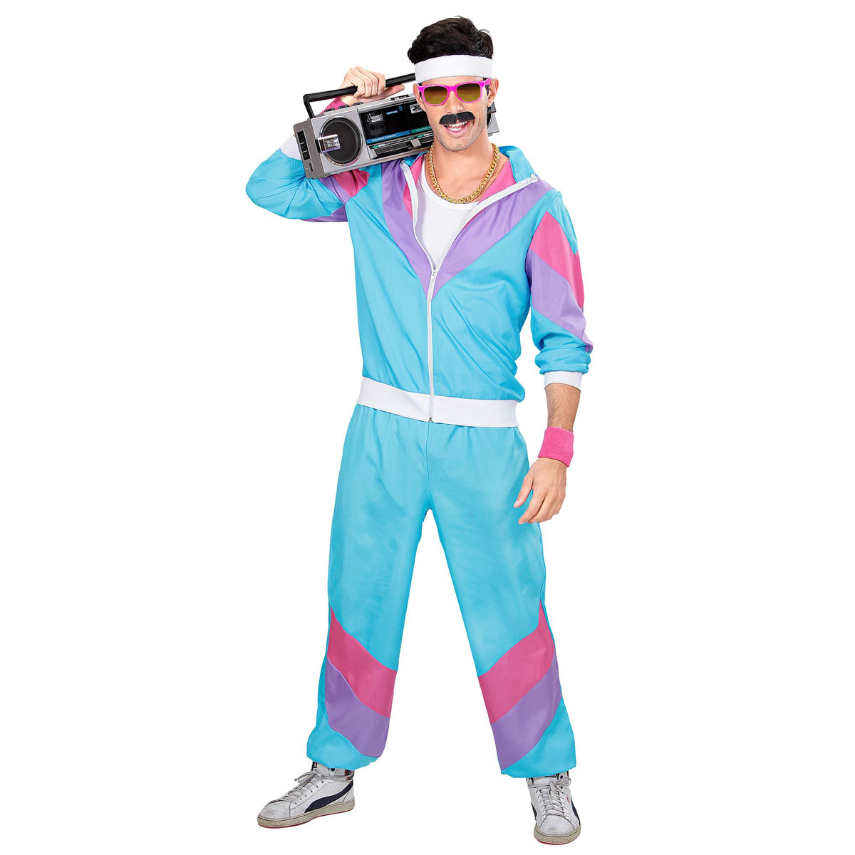 Déguisement Survêtement Années 80s Bleu Homme / Costume Jogging année 80 Bleu Homme / La Maison Du Déguisement