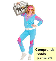 Déguisement Tenue Survêtement Disco Années 80s Bleu Femme / Costume Tenue Jogging Disco Année 80 Bleu Femme / La Maison Du Déguisement